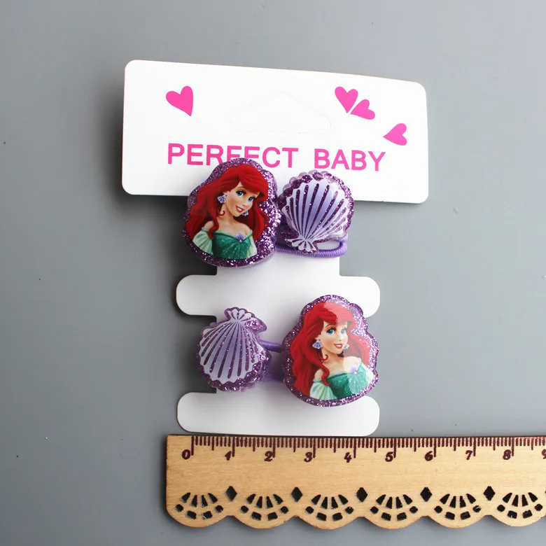 

2PCS Lovely New Princess Series Double Head Headwear Kids Elastic Hair Bands Children Ropes Girls Accessories Baby Headdress