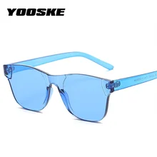 YOOSKE красочные Квадратные Солнцезащитные очки мужские 90s очки без оправы Солнцезащитные очки для женщин Сиамские конфеты Солнцезащитные очки без оправы очки