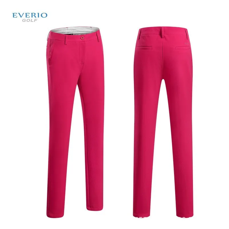 Winter new women's solid color thickening fleece golf trousers Female