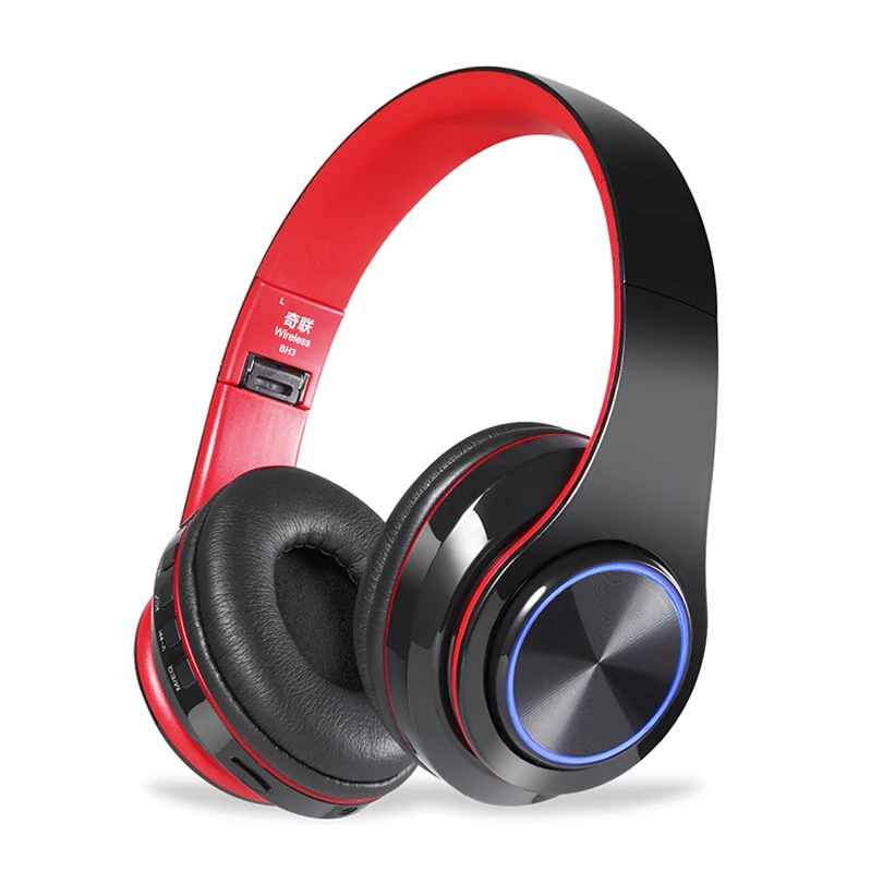 Aibesser head wearing aparelho auditivo audiculares bluetooth headphone active noise cancelling earphone foldable with light | Электроника