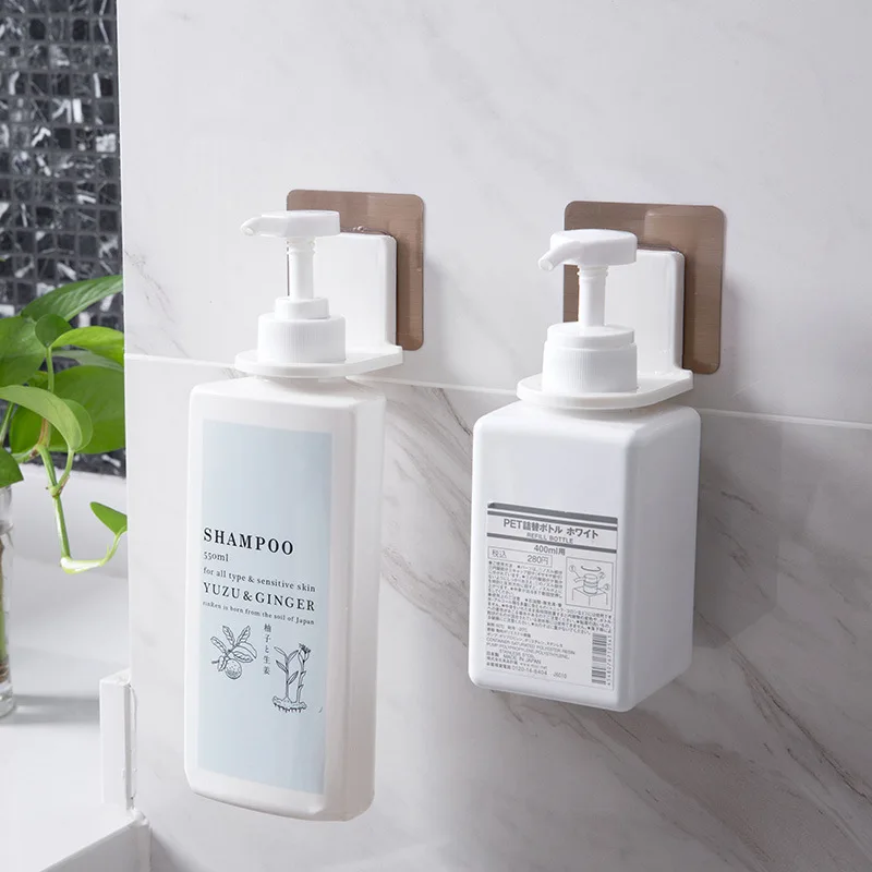 

2019 Sticky hook wall magic stickers shower gel bottle rack bathroom shampoo hand sanitizer suction wall type no suction hook