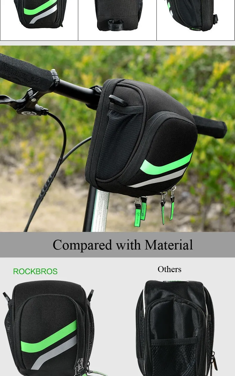 Best RockBros Potable Front Handlebar Cycling Bag Mtb Bike Bag Top Tube Handlebar Bicycle Bags Cycle Tool Bags Bike Accessories 14