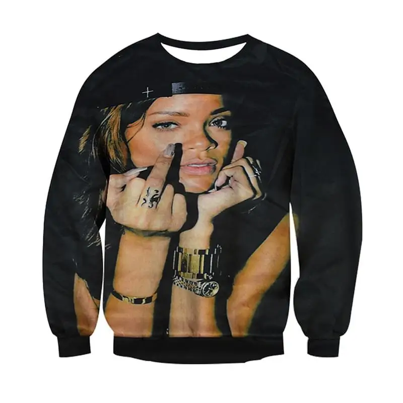 3D Singer Rihanna Ariana Justin Bieber Hoodies Sweatshirts Men Women Pullovers Autumn Winter Jumpers Christmas Gifts Men Tops