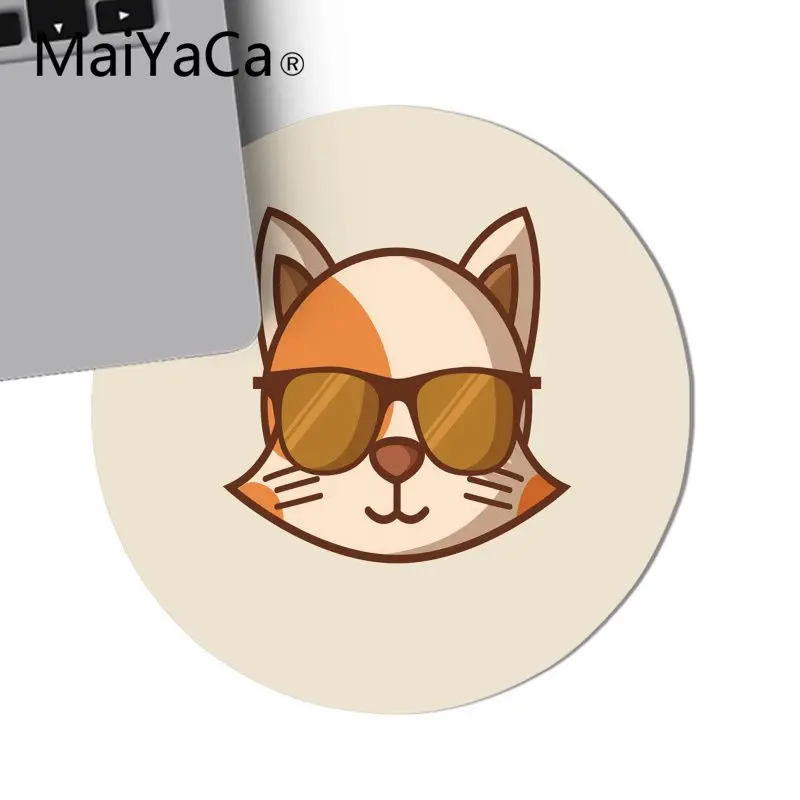 MaiYaCa очки кошка играть на гитаре офисные мыши геймер мягкий круглый коврик для мыши новейший супер милый игровой коврик для мыши ноутбук для геймеров - Цвет: 20x20cm