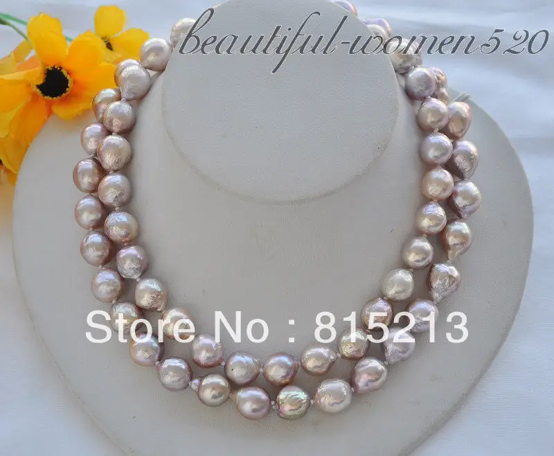 

N1484 round keshi reborn freshater pearl necklace 33inch % Discount AAA
