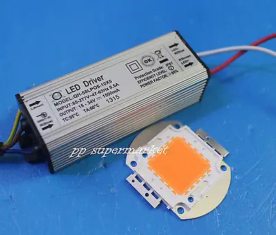 

50W full spectrum led grow light chip with waterproof led driver for hydroponics