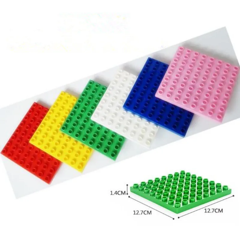 1pcs Big Blocks Base Plate 8 8 dots Baseplate 100 Compatible with Duploe Kids Educational Brick