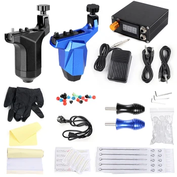 

Complete Tattoo Kit For Beginner 2 Pro Rotary Machine Guns Set Power Supply Needles Footpedal For Body Art
