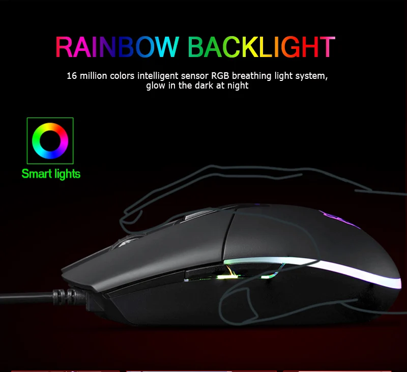 Motospeed V50 Проводная игровая клавиатура Мышь RGB холодный Подсветка Программируемый Эргономичный дизайн регулировки 4000 Точек на дюйм игры Мышь для официальный ПК