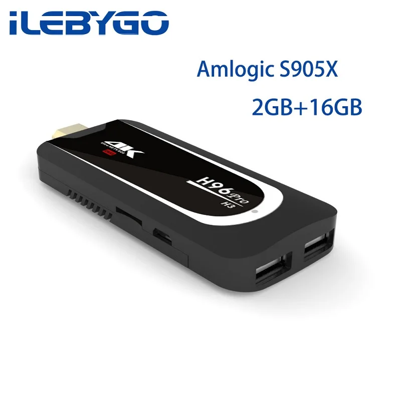 Ilebygo HD подвесная ТВ-палка сети Декодер каналов кабельного телевидения H96 Pro H3 Amlogic S905X Смарт Android 7,1 ТВ коробка 2,4 г 5.G Wi-Fi и Bluetooth