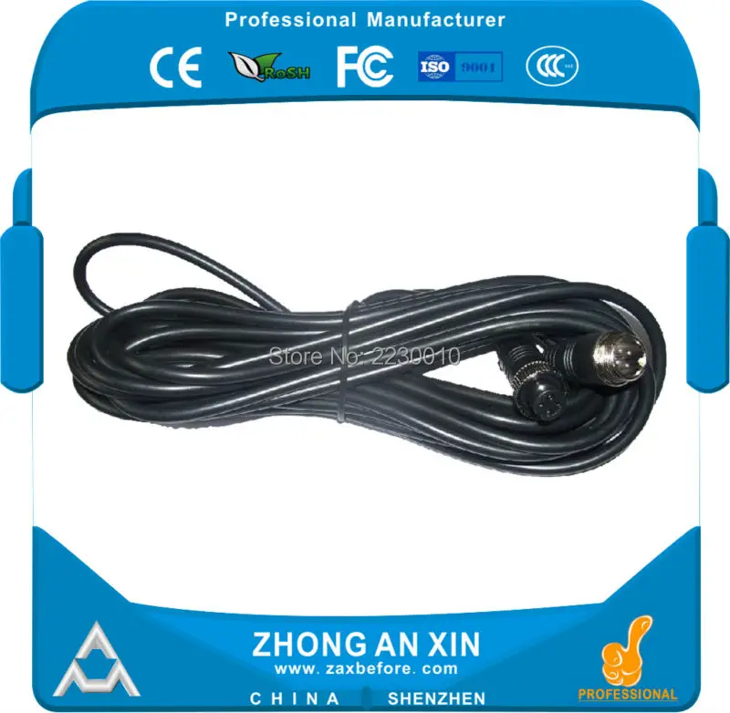 

7 meters aviation plug vehicle Double shielded 4 core aviation connector Audio/Vedio extension cable