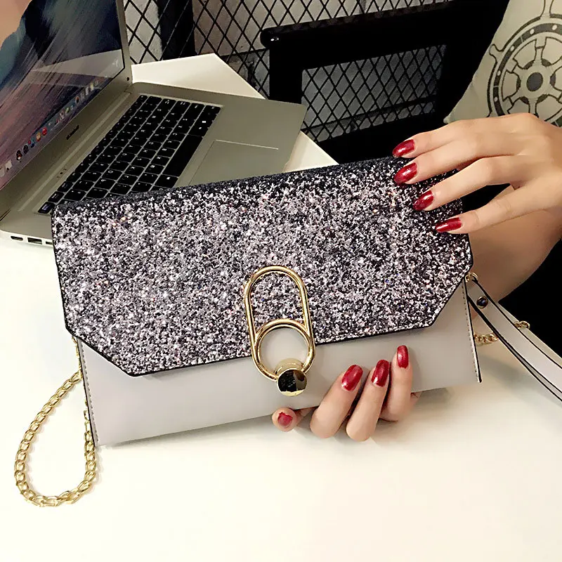 

Clutch Luxury Handbags Women Bags Designer Female Party Purse Evening Bag Prom Sequin Ladies Day Clutch Handbag With Chains