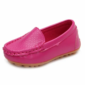 

MACH New Children Shoes Classic Fashion PU Shoes for Girls Boys Shoes Flat Casual Kids Shoes(Rose Red)