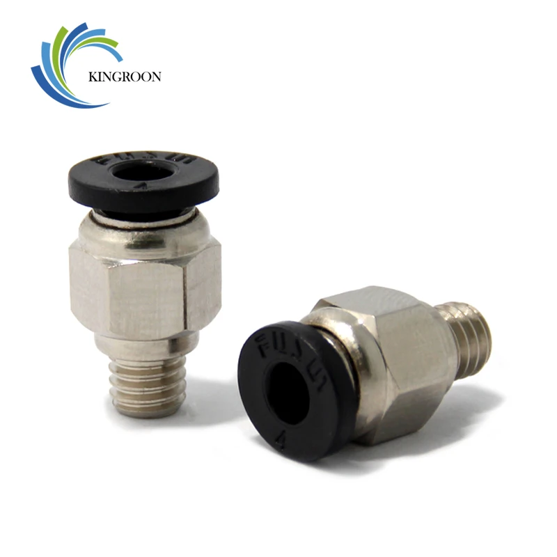 2 قطع PC4-M6 الهوائية موصلات مستقيم الهواء تركيبات ل تفلون أنبوب 4 ملليمتر Hotend الطارد 3D الطابعات أجزاء سريعة M6 جزء مشترك