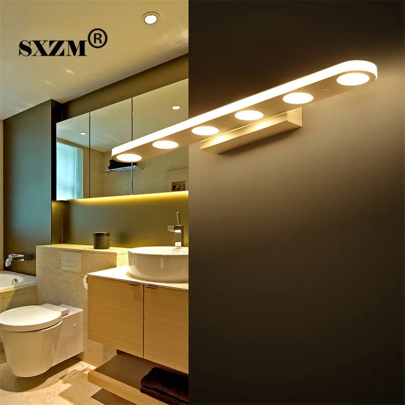 

SXZM 38cm 58cm Led mirror light 12W or 18W waterproof wall lamp fixture AC110V 220V Acrylic wall mounted bathroom lighting