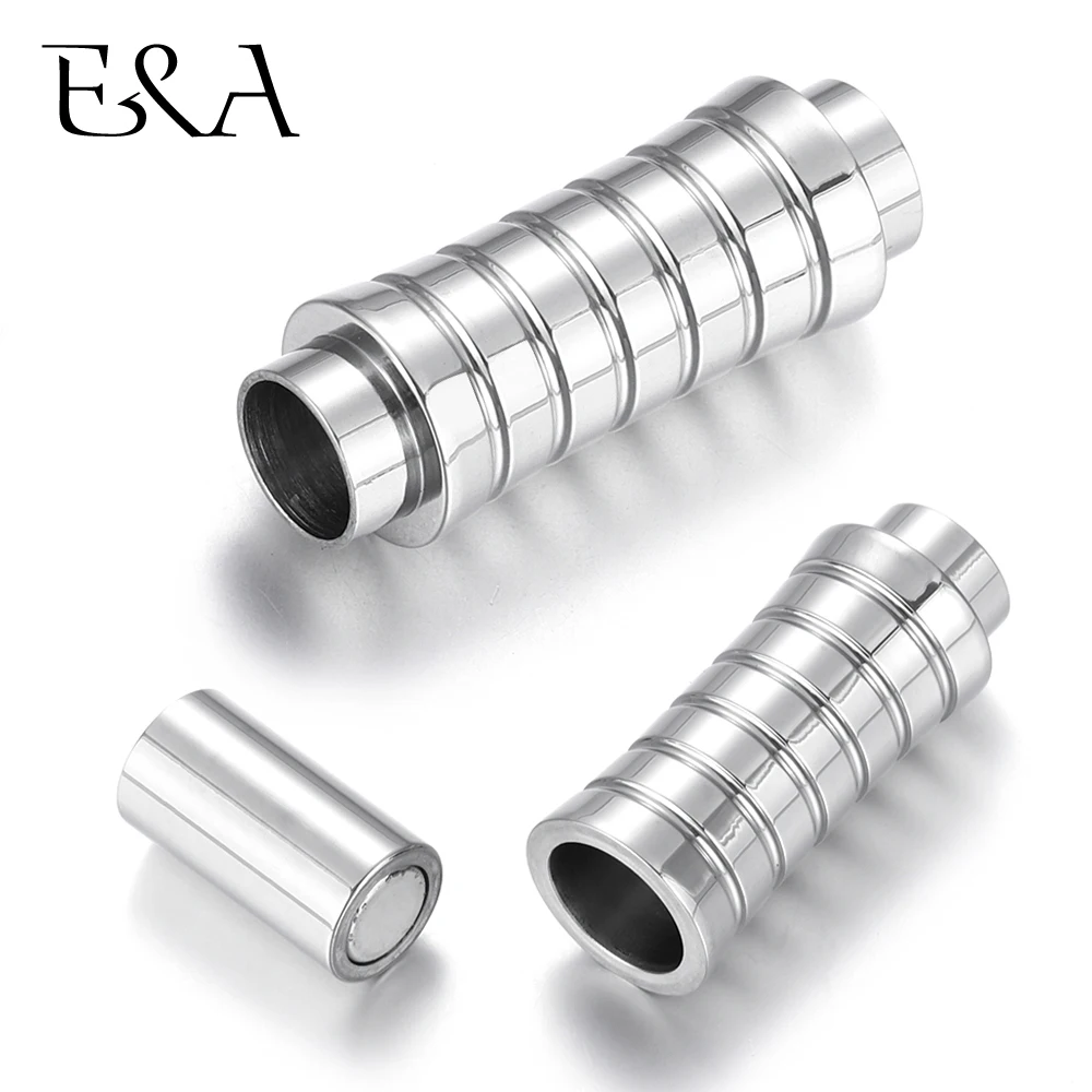 

Stainless Steel Magnetic Clasp Tube Hole 6mm Leather Cord Clasps Magnet Buckle DIY Jewelry Making Supplies Bracelet Components