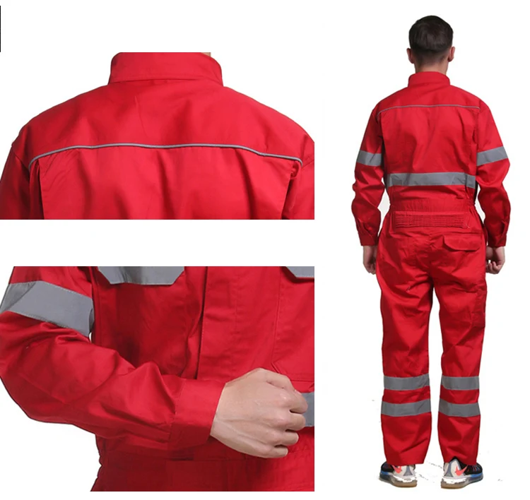 Work Coveralls Men Women Long Sleeve Wear-resistant Working Overalls Reflective Strip Safety Clothing Repairman Factory Uniforms (4)