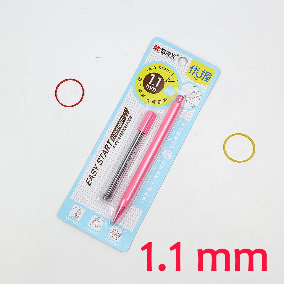 Kawaii механический карандаш 0,9 мм/1,1 мм легкий запуск милый автоматический карандаш правильный карандаш для детей письма школьные принадлежности - Цвет: 1.1mm Pink