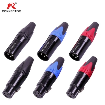 

1pc NC3MXX&NC3FXX XLR connector, 3 Pin, Soldering XL Male Plug&Female Jack Audio Microphone Connector for MIC, 7colors available
