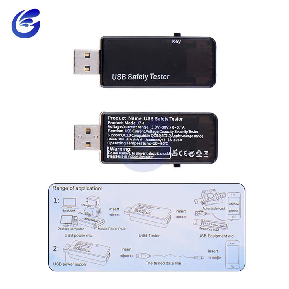 USB определение емкости мощности тока, измерительный прибор, зарядное устройство для мобильного телефона, монитор безопасности питания, вольтметр, амперметр