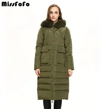 MissFoFo, Модный женский пуховик, белый утиный пух, пальто на молнии, с карманами, размер s-xl, черный, розовый, зеленый, серебристый, новое длинное пальто