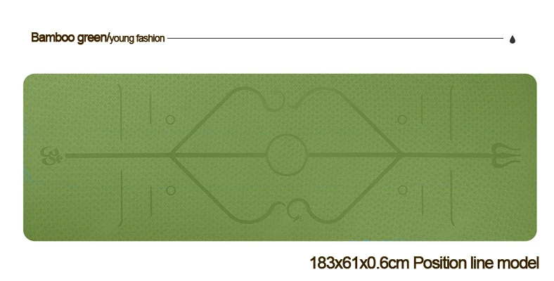 6 мм 183*61 см TPE коврик для йоги с позиционной линией нескользящий коврик для начинающих экологический фитнес гимнастический коврик - Цвет: Цвет: желтый
