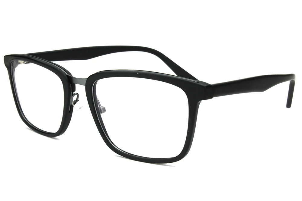 Мужские черные оправы для очков по рецепту для мужчин, винтажные оптические оправы с металлическим мостом, дизайнерские квадратные очки BT2301 - Цвет оправы: Black 002
