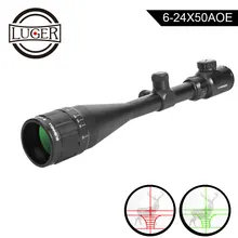 LUGE Hunting Scope 6-24x50 AOE Tactical Optical Riflescope Red and Green Illuminated Rifle Scope For Airsoft Air Guns Rifle LUGE Hunting Scope 6-24x50 AOE Tactical Optical Riflescope Red and Green Illuminated Rifle Scope For Airsoft Air Guns Rifle