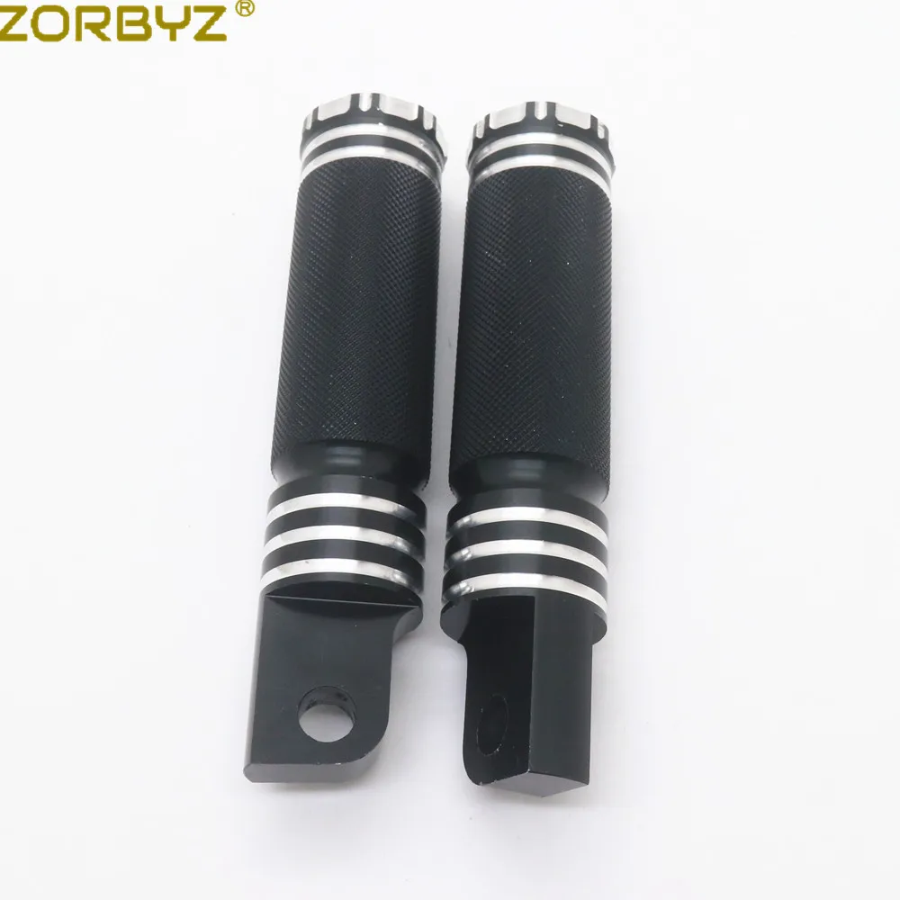 Черные мотоциклетные колышки ZORBYZ с ЧПУ для кромкообрезных ножек подставки Harley