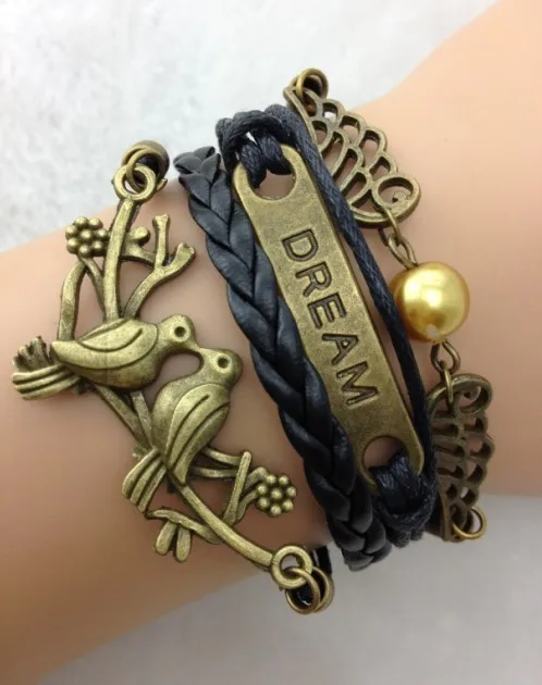 

1pc Bracelet-dream charm Bracelet--wax Cords 1567 Min order 10$