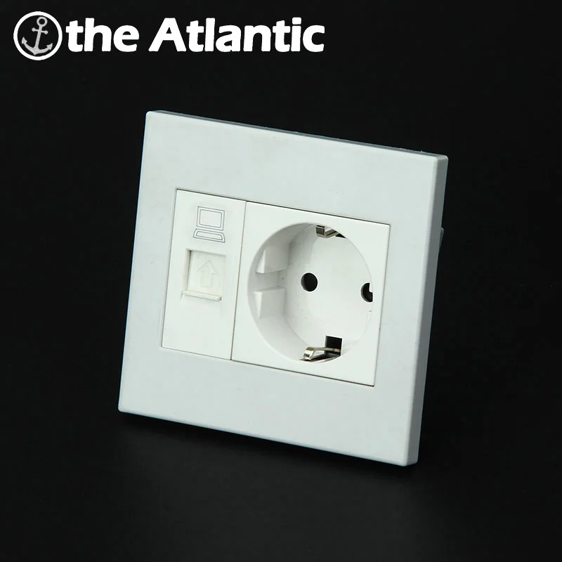 Европейская розетка Atlantic 16A с Интернетом RJ45 белая ПК Панель ЕС DE RU мкА стандарт 92