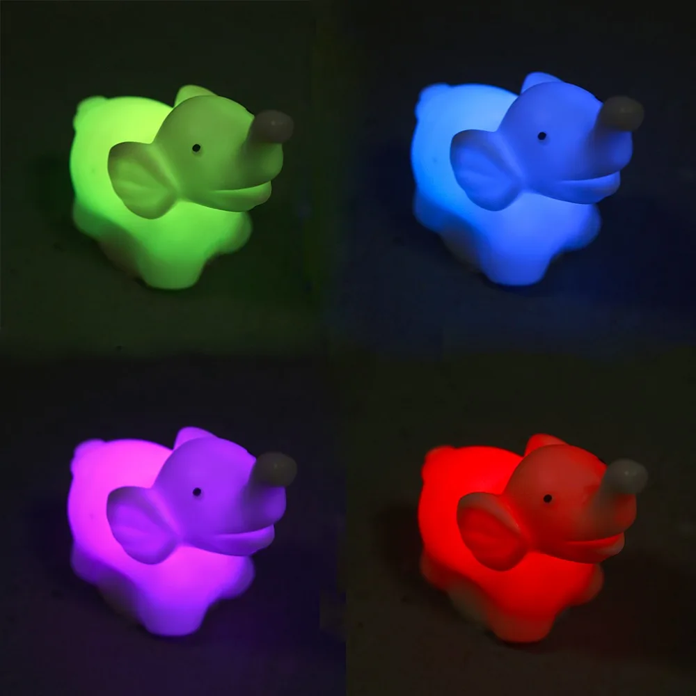 

1 Pcs 7 Color Changing Elephant LED Night Light Lamp with Battery Party Decor