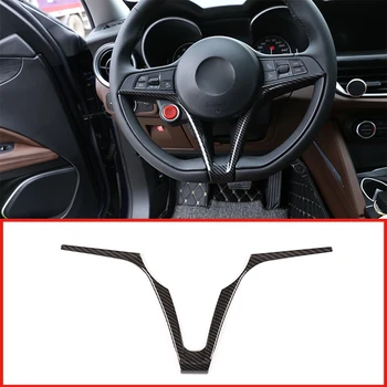 

Carbon Fiber Style ABS Car Steering Wheel V Decorative Frame Trim For Alfa Romeo Giulia Stelvio 2017-2018 Car Accessories