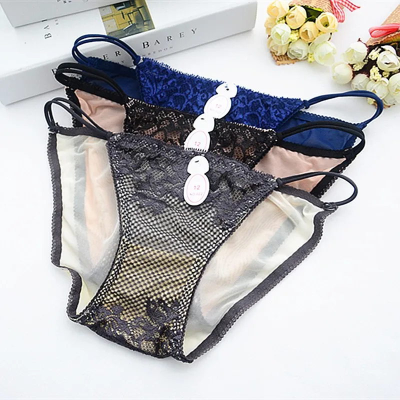BEFORW Ultra-thin Sexy Panties Lace Splice Temptation Panties Women Cotton Croth Low Rise Underwear Women Sexy Lingerie Briefs