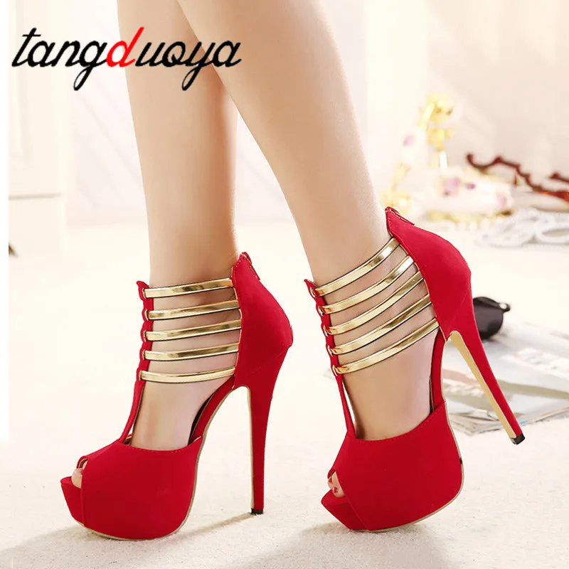 

2019 Sexy High Heels Women Shoes Platform Peep Toe Wedding Shoes Women Pumps Black Red Shoes Woman High Heel Shoes big size 43