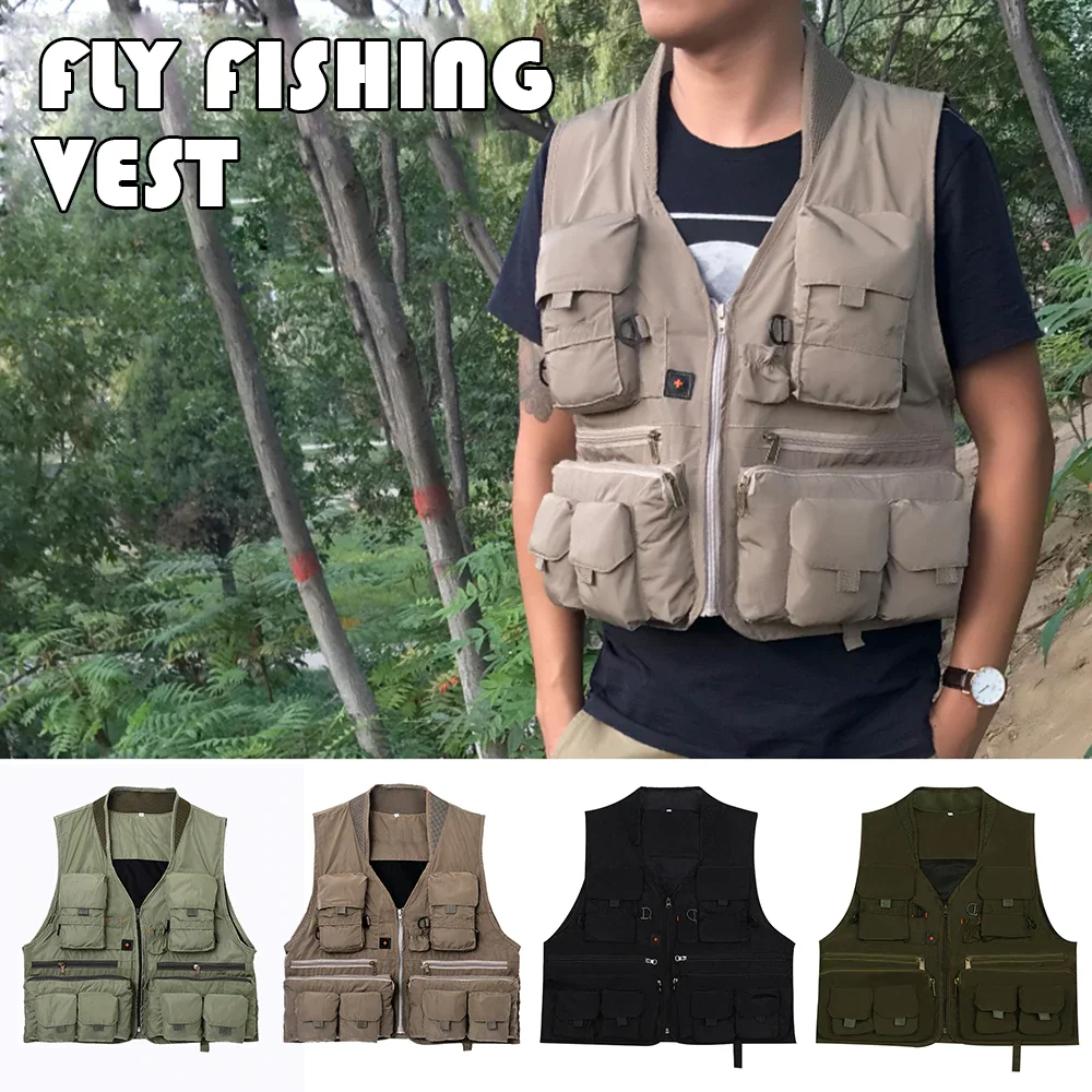 

Men's Fishing Vest Quick Dry Fly Fishing Vest Breathable Fishing Jacket with Mesh Lining Multi-Pocket for Angler Hunting Outdoor