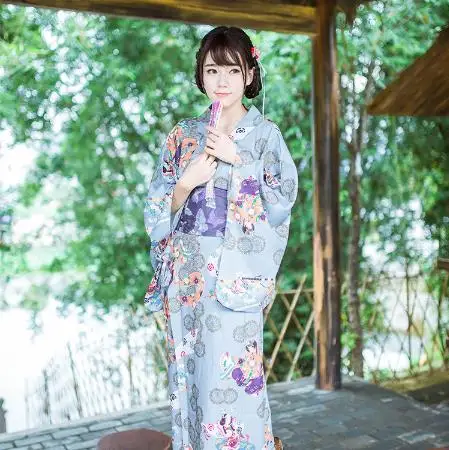 

2018 summer japanese kimono vintage original tradition silk yukata dress with obi sexy japanese kimono traditional kimono yukata