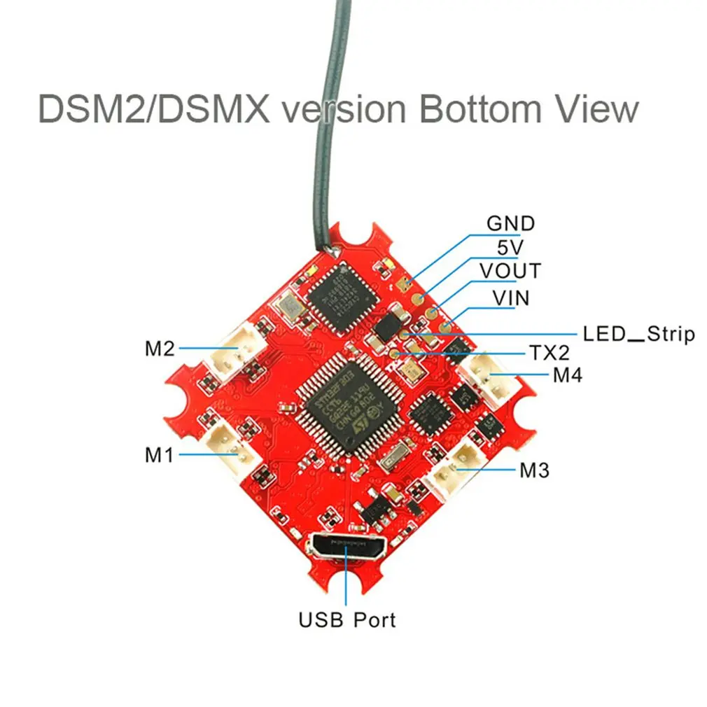 

Crazybee Tiny Betaflight F3 Flight Controller FC with Frsky DSM2 Receiver/Blheli_S ESC/OSD/Current Meter for RC Whoop Race Drone