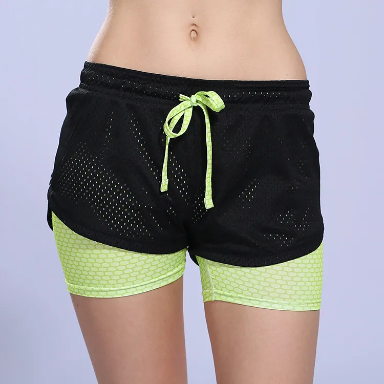 Женские шорты для бега 2 в 1, шорты для бега, крутые женские спортивные шорты для фитнеса, женские спортивные шорты для бега