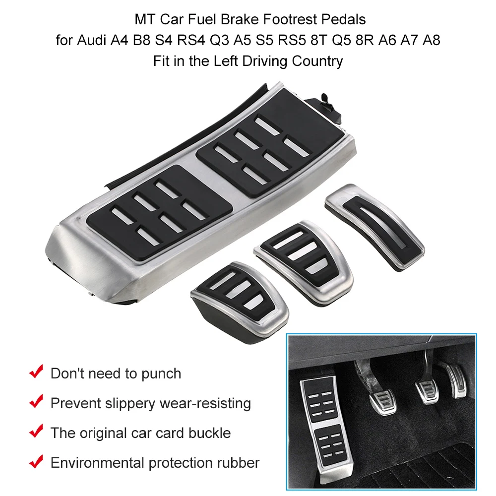 Viviance Gas Fuel Brake Footrest Pedal Cap for Au-di A4 S4 B8 S4 RS4 Q5 A5 RS5 8T 8R 09-15
