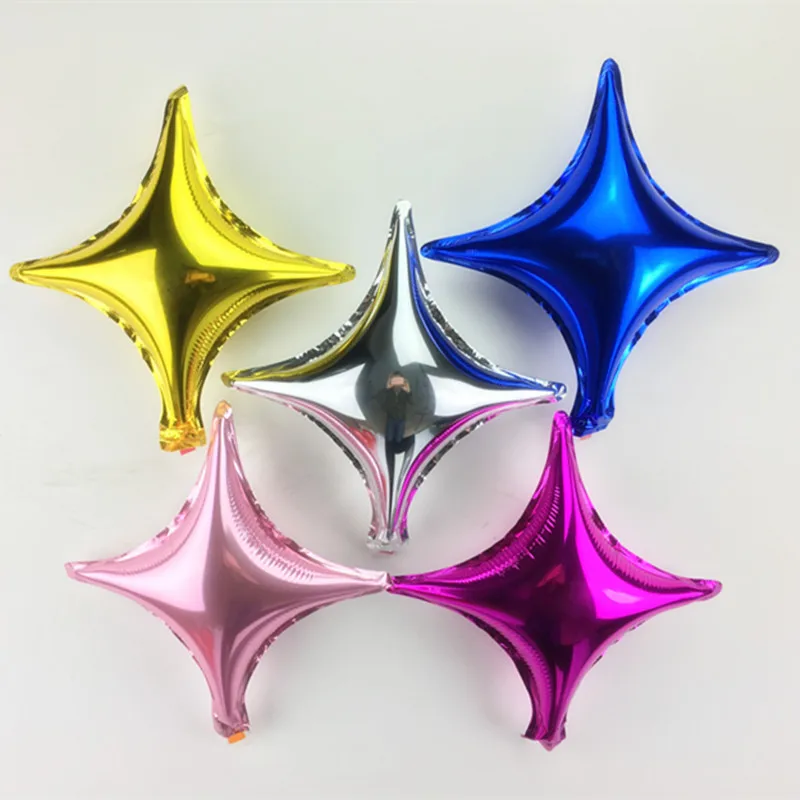 

10pcs 18inch Four-pointed star helium foil balloon wedding birthday decor pure color metallic mylar globos decarations 6 colors