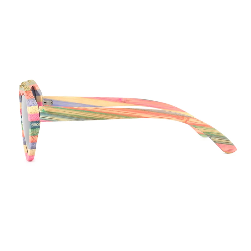Heart Colorful Bamboo Wooden SUNGLASSES (4)