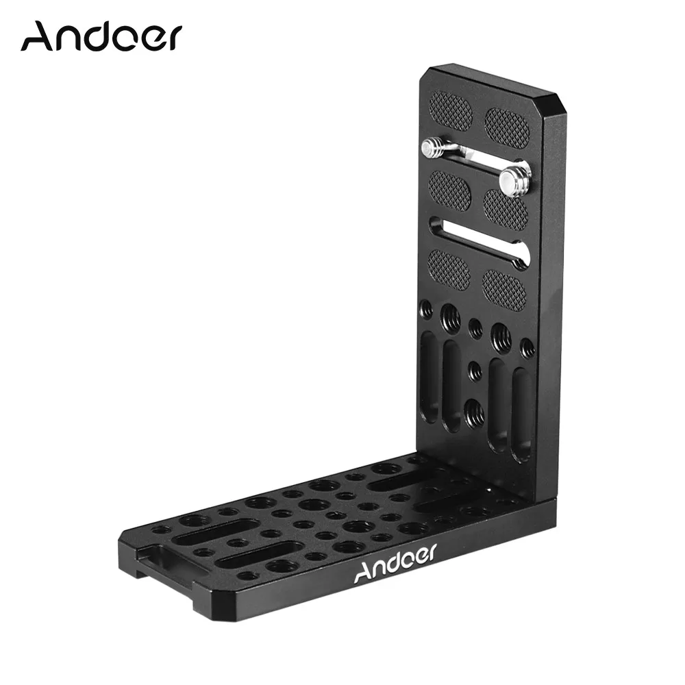 

Andoer Universal Camera L-Shape Bracket Plate Holder Aluminium Alloy Bracket for Canon Sony Nikon Cameras DSLR Tripod Accessory
