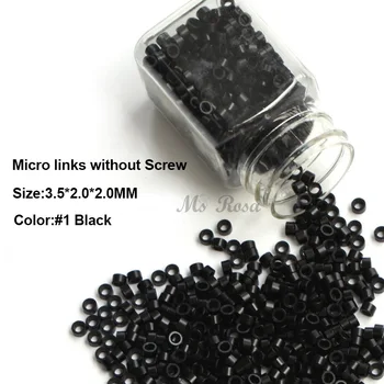 

Aluminum Micro Links 3.5*2.0*2.0MM 1000Pcs/Bottle Black Color Micro Bead Hair Extensions Accessories Micro Link Tools