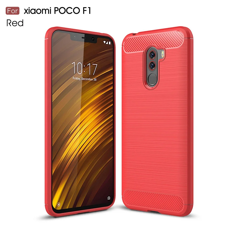 TOMKAS Phone Case Silicon Cover On For Xiaomi Pocophone Poco F1 PocoF1 PocophoneF1 Carbon Fiber Case Soft TPU Global Xiomi Funda (17)