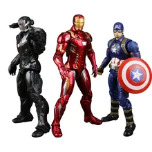 The Avengers super hero Captain America Civil Clint Iron Man Tony Stark Cartoon Toy PVC Action Figure Model Gift the avengers super hero marvel hot toys iron man tony stark 1 20 scale bust deluxe set of 6 with battle damaged mk6 3 pvc