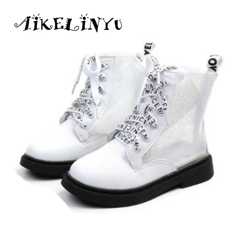 

Autumn Kids Single Boot 2018 Spring Girl Boots Children Fashion Martin Boots Little Girl High Transparent Boots Kids Schoes Girl