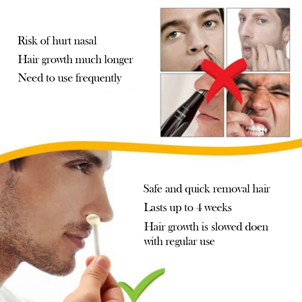 2 Minutes Nose Hair Removal Set 50g Wax 20pcs Nostril Stick 10pcs Paper Cup 1pcs Heat-resistant Cup Funny Stickers Manual TSLM2