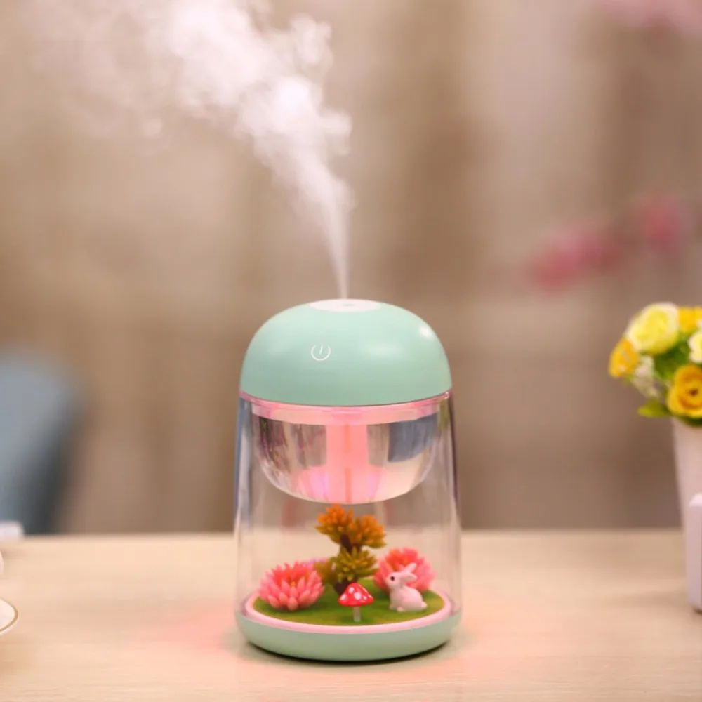 

180ml Micro Landscape Humidifier Night Light Ultrasonic USB Humidifiers Mist Maker Mini Air Purifier Office Decorations
