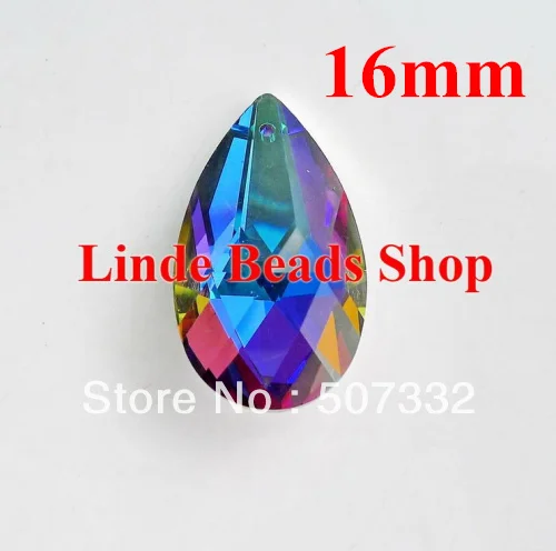 

Wholesale Top Quality 16mm 6106 Crystal Almond/pear Pendant multi metallic blue plated colour with silver back 60pcs almontd0011